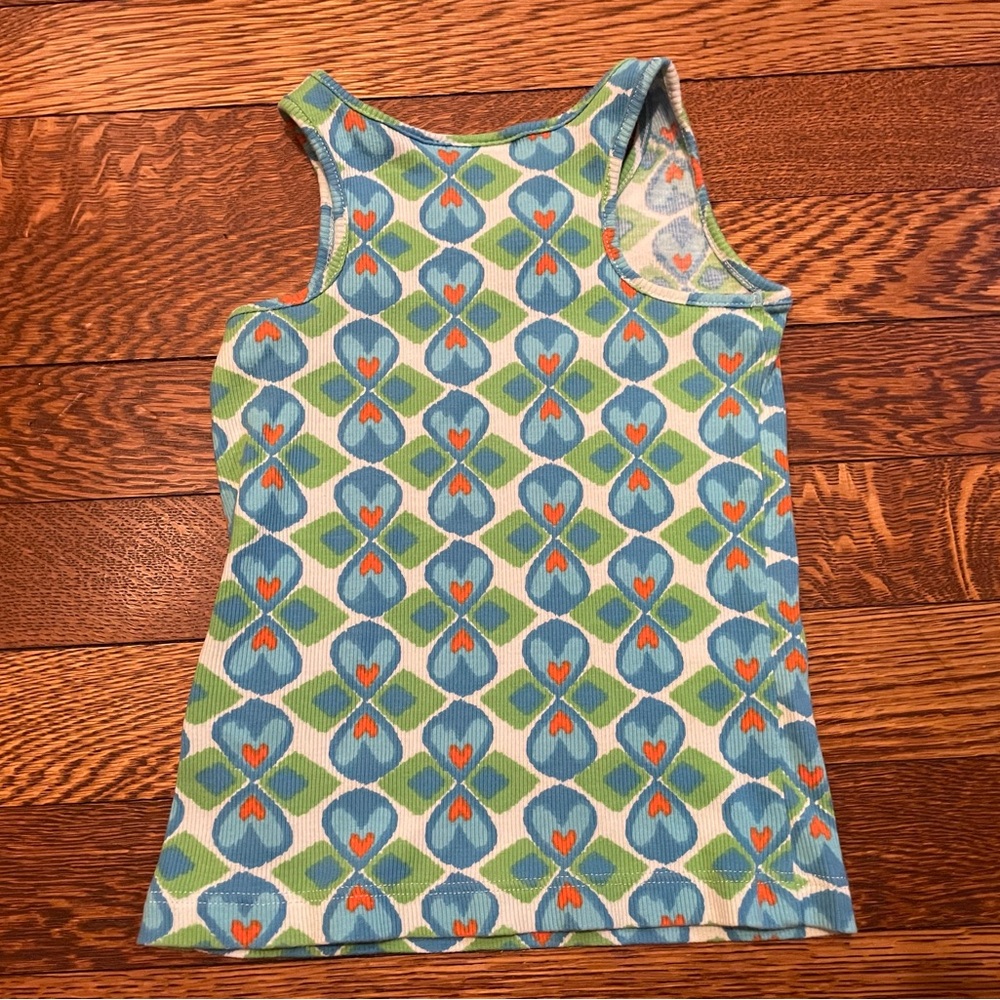 Hanna Andersson Green & Blue Heart Cotton Tank Top Size 80 cm 18-24 Months - Picture 4 of 5